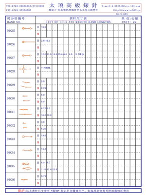 9-003表針