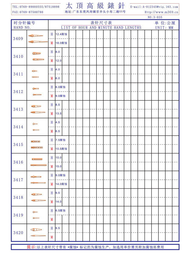 3-035表針