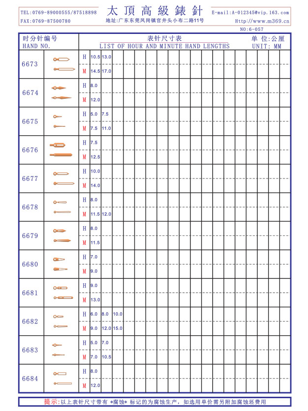 6-057表針