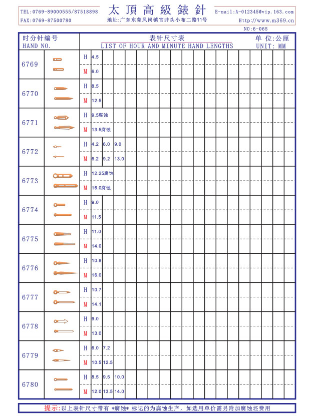 6-065表針